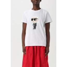 Lagerfeld T-shirt in cotone organico Bianco Taglia L