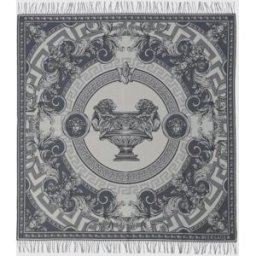 Versace Coperta La Coupe Des Dieux in lana e cashmere Grigio Taglia OS