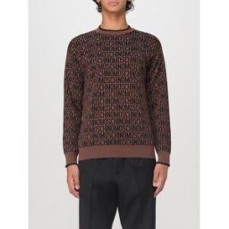 Moschino Pullover in lana vergine con logo Marrone Taglia 48