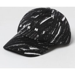 Marni Cappello in cotone stampato Nero Taglia L