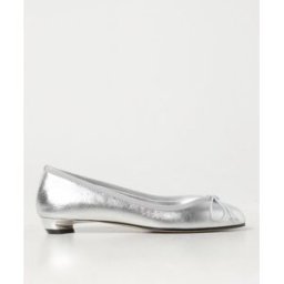 Mcqueen Ballerina in pelle laminata Argento Taglia 38