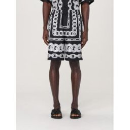 Versace Pantaloncino in seta stampato Nero Taglia 50