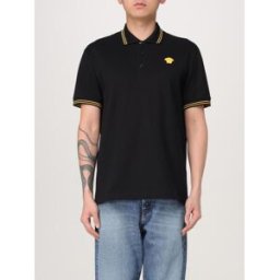Versace Polo in cotone con logo Nero Taglia L