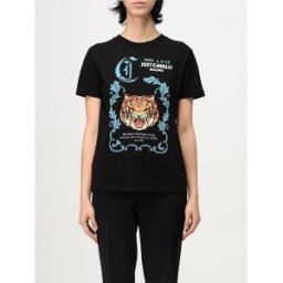 Just Cavalli T-shirt in cotone con stampa grafica Nero Taglia S