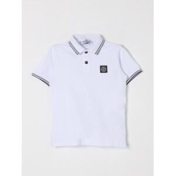 Stone Island Polo in cotone con logo Bianco Taglia 8