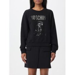 Moschino Felpa in cotone con logo Nero Taglia 44
