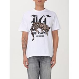 Just Cavalli T-shirt in cotone con stampa grafica Bianco Taglia L
