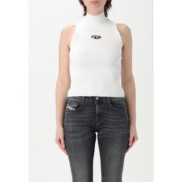 Diesel Top dolcevita in misto viscosa Bianco Taglia L