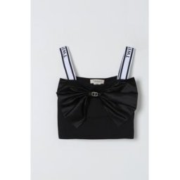 Twinset Top in cotone con fiocco Nero Taglia 12