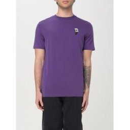 Lagerfeld T-shirt in cotone con logo Viola Taglia S