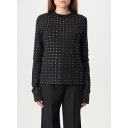 Sportmax T-shirt in jersey con strass Nero Taglia M