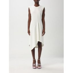 Moschino Abito asimmetrico in raso Bianco Taglia 44