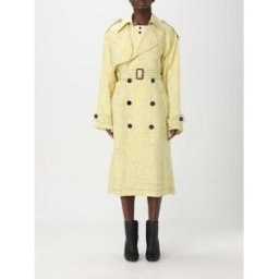 Bottega Veneta Trench in misto viscosa Giallo Taglia 40