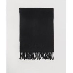Saint Laurent Sciarpa in cashmere con logo ricamato Nero Taglia OS