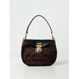 Moschino Borsa in tessuto jacquard e pelle Marrone Taglia OS