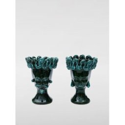 Bartes Coppia di Teste di Moro in ceramica Verde Taglia OS