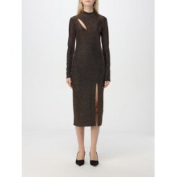 Just Cavalli Abito in viscosa metallizzata Oro Taglia 40