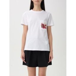 Max Mara T-shirt in cotone con logo Bianco Taglia S