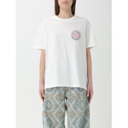 Etro T-shirt in cotone con logo ricamato Bianco Taglia S
