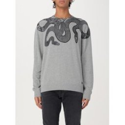 Just Cavalli Pullover in maglia di cotone Grigio Taglia XL