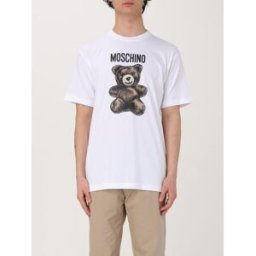 Moschino T-shirt in cotone con logo teddy Bianco Taglia M