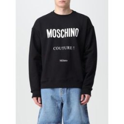 Moschino Felpa in cotone con logo Nero Taglia 48