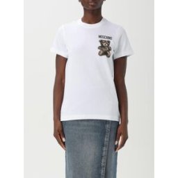 Moschino T-shirt in cotone con logo Bianco Taglia S
