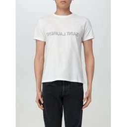Saint Laurent T-shirt con logo Bianco Taglia L