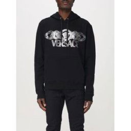 Versace Felpa in cotone con logo Nero Taglia XL