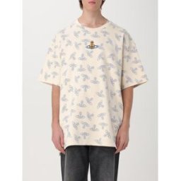Vivienne Westwood T-shirt Orb in cotone con logo all over Bianco Taglia S
