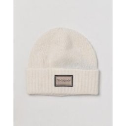Lagerfeld Cappello in misto lana alpaca con logo applicato Bianco Taglia OS