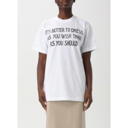 Moschino T-shirt in cotone con slogan Bianco Taglia S