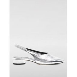 Aeyde Slingback in pelle metallizzata Silver Taglia 39