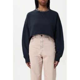 Golden Goose Felpa cropped in cotone con strass Nero Taglia M