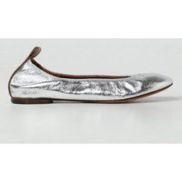 Lanvin Ballerina in pelle laminata Argento Taglia 38