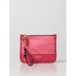 Moschino Clutch in cotone e pelle Rosa Taglia OS