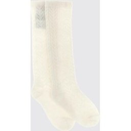 Valentino Garavani Calze in lana mohair crochet Bianco Taglia LXL