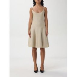 Versace Abito Medusa in viscosa lurex Sabbia Taglia 40