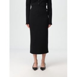 Dolce&Gabbana Gonna midi in viscosa stretch con logo Nero Taglia 38