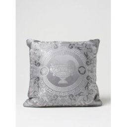 Versace Cuscino in misto cotone e seta Grigio Taglia OS