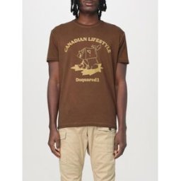 Dsquared2 T-shirt in cotone con logo Marrone Taglia S