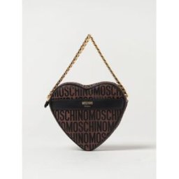Moschino Borsa in pelle e tessuto jacquard Marrone Taglia OS