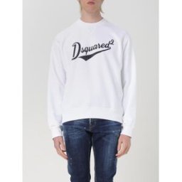 Dsquared2 Felpa in cotone con logo Bianco Taglia XL