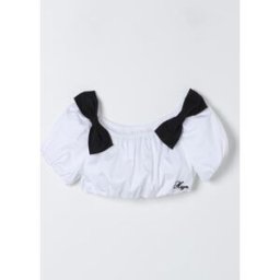 Msgm Kids Top in cotone con maxi fiocchi Bianco Taglia 4