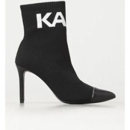 Lagerfeld Stivaletto in maglia strretch con logo jacquard Nero Taglia 38