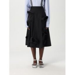 Moschino Gonna in cotone con applicazioni Nero Taglia 44