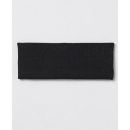 Moschino Fascia per capelli in misto lana stretch con logo jacquard Nero Taglia OS