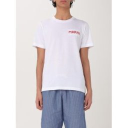 Marni T-shirt con logo in cotone Bianco Taglia 50
