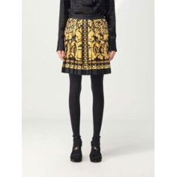 Versace Gonna in seta con stampa baroque Nero Taglia 42