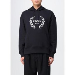 Msgm Felpa in cotone con stampa logo Nero Taglia L